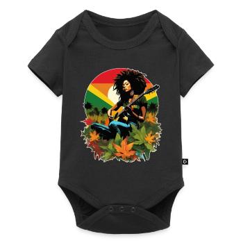 Rastafarian guitarist in reggae style - Baby Premium short-sleeve bodysuit - black - Front