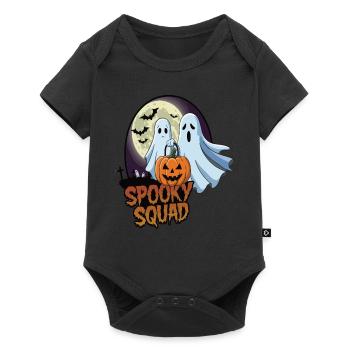 Halloween Spooky Squad Geist mit Mütze - Baby Premium Kurzarmbody - Schwarz - Vorne