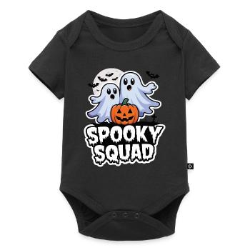 Halloween Spooky Squad Geist mit Mütze - Baby Premium Kurzarmbody - Schwarz - Vorne