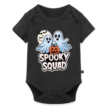 Halloween Spooky Squad Geist mit Mütze - Baby Premium Kurzarmbody - Schwarz - Vorne