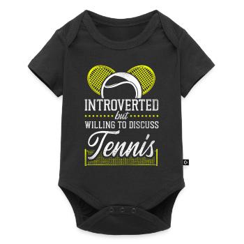 Raquette de joueur de tennis drôle - Body à manches courtes Premium Bébé - noir - Devant