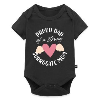 proud dad of a strong surrogate mom Design - Baby Premium short-sleeve bodysuit - black - Front