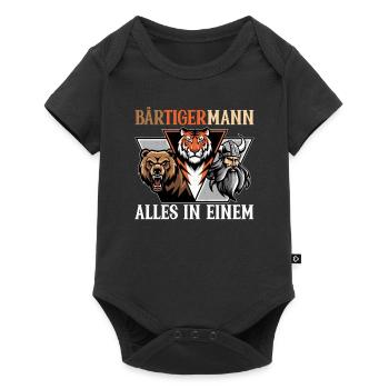 HOMME BARBU Viking barbe Homme Tigre Drôle - Body à manches courtes Premium Bébé - noir - Devant