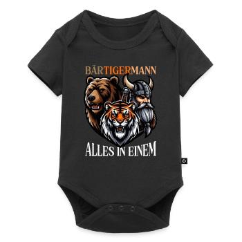 HOMME BARBU Viking barbe Homme Tigre Drôle - Body à manches courtes Premium Bébé - noir - Devant