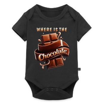 OÙ EST LE CHOCOLAT - Body à manches courtes Premium Bébé - noir - Devant
