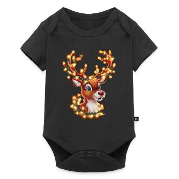Reindeer Deer Xmas Reindeer Christmas Christmas - Baby Premium short-sleeve bodysuit - black - Front