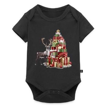 Rentier Reh Xmas Reindeer Christmas Weihnachten - Baby Premium Kurzarmbody - Schwarz - Vorne