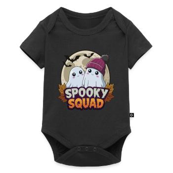 Halloween Spooky Squad Geist mit Mütze - Baby Premium Kurzarmbody - Schwarz - Vorne