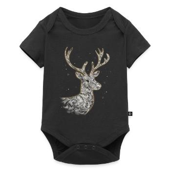 Reindeer Deer Xmas Reindeer Christmas Christmas - Baby Premium short-sleeve bodysuit - black - Front