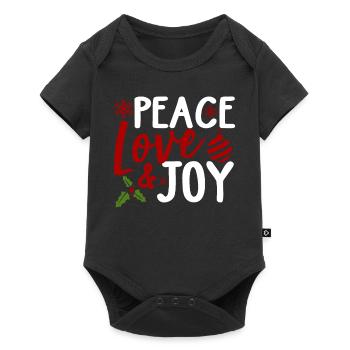 Christmas Peace Love Joy - Baby Premium short-sleeve bodysuit - black - Front