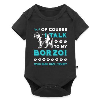 Borzoi I Talk To My Borzoi - Baby Premium short-sleeve bodysuit - black - Front