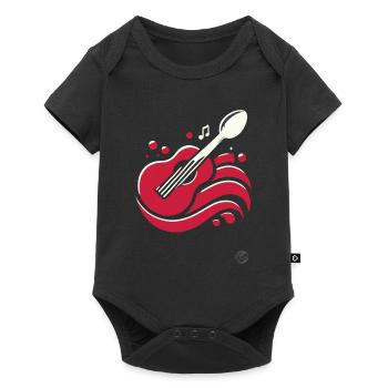 Musique et nourriture unies : guitare cuillère - Body à manches courtes Premium Bébé - noir - Devant
