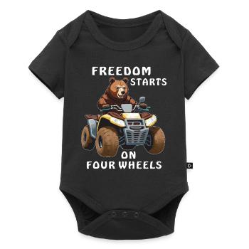 QUAD BEAR FREEDOM STARTS ON FOUR WHEELS - Baby Premium short-sleeve bodysuit - black - Front