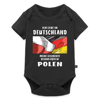 POLAND GERMANY I LIVE IN - Baby Premium short-sleeve bodysuit - black - Front