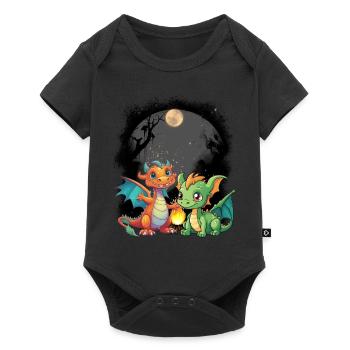 dragon mystique dragon conte de fées personnage de conte de fées - Body à manches courtes Premium Bébé - noir - Devant