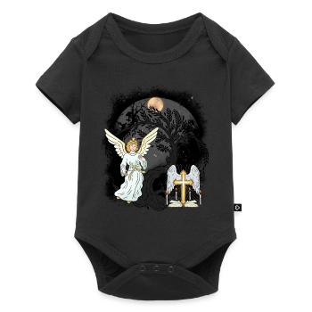 Mystical Angel Cross Crosses Crucifix Spiritual - Baby Premium short-sleeve bodysuit - black - Front
