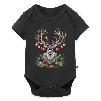 Reindeer Deer Xmas Reindeer Christmas Christmas - Baby Premium short-sleeve bodysuit - black - Front