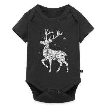 Reindeer Deer Xmas Reindeer Christmas Christmas - Baby Premium short-sleeve bodysuit - black - Front