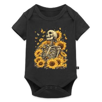 Skeleton Flowers - Baby Premium short-sleeve bodysuit - black - Front