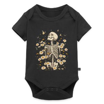 Skeleton Flowers - Baby Premium short-sleeve bodysuit - black - Front