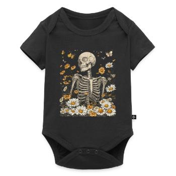 Skeleton Flowers - Baby Premium short-sleeve bodysuit - black - Front