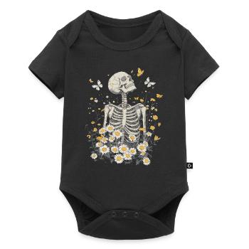 Skeleton Flowers - Baby Premium short-sleeve bodysuit - black - Front