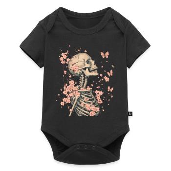 Fleurs squelettes - Body à manches courtes Premium Bébé - noir - Devant