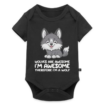 loup loups animal hurler - Body à manches courtes Premium Bébé - noir - Devant