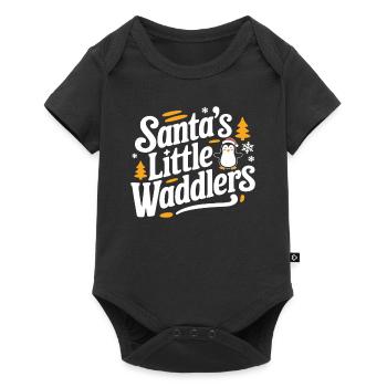 Santast Kleine Watscheler Pinguin Weihnachten - Baby Premium Kurzarmbody - Schwarz - Vorne