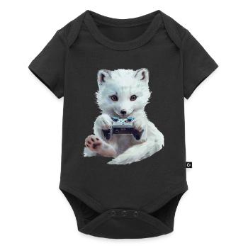 Polarfuchs - Baby Premium Kurzarmbody - Schwarz - Vorne