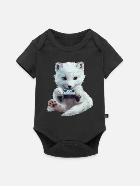 Polarfuchs - Baby Premium Kurzarmbody - Schwarz