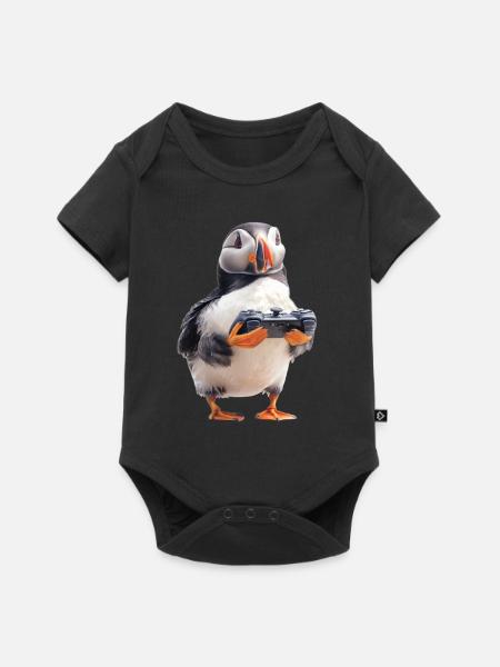 Papageitaucher - Baby Premium Kurzarmbody - Schwarz