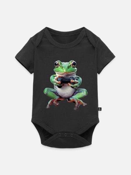 Frosch - Baby Premium Kurzarmbody - Schwarz