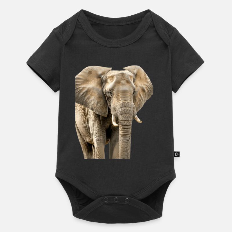 Elefant - Baby Premium Kurzarmbody - Schwarz