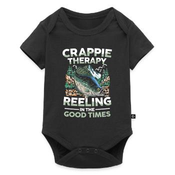 Crappie Therapy Reeling In The Good Times - Baby Premium Kurzarmbody - Schwarz - Vorne