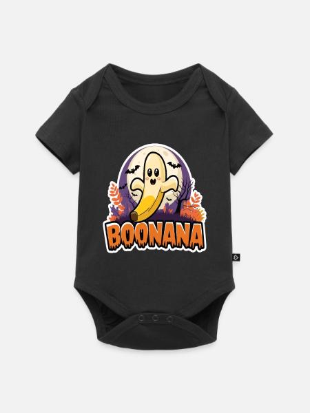 Halloween Boonana Halloween Geist - Baby Premium Kurzarmbody - Schwarz