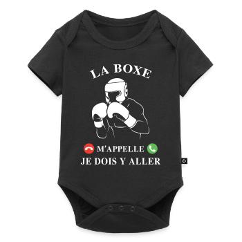 Boxen nennt mich Boxer Boxen Fan Boxen Lustig - Baby Premium Kurzarmbody - Schwarz - Vorne