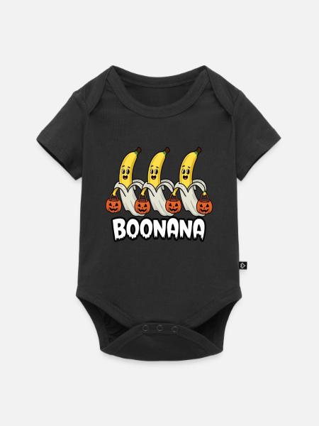 Halloween Boonana Halloween Geist - Baby Premium Kurzarmbody - Schwarz