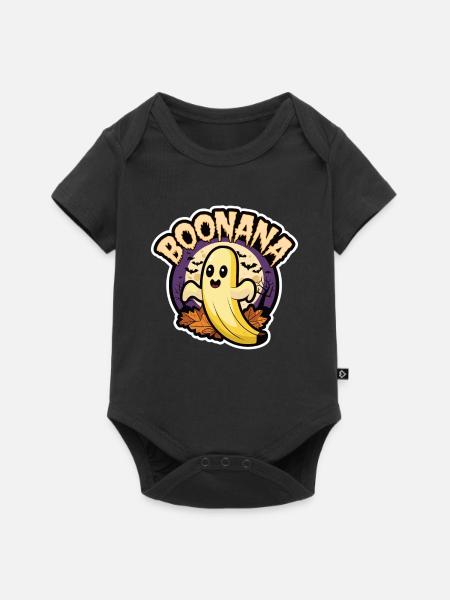 Halloween Boonana Halloween Geist - Baby Premium Kurzarmbody - Schwarz