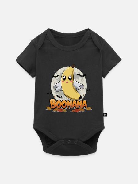 Halloween Boonana Halloween Geist - Baby Premium Kurzarmbody - Schwarz