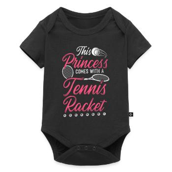 Funny Tennis Player Racket Girl - Baby Premium short-sleeve bodysuit - black - Front