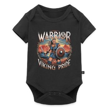 Warrior Spirit and Viking Pride für Wikinger - Baby Premium Kurzarmbody - Schwarz - Vorne