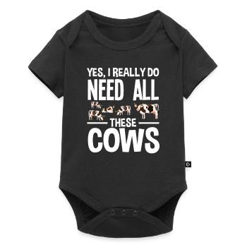 yes, I need all these cows - Baby Premium short-sleeve bodysuit - black - Front