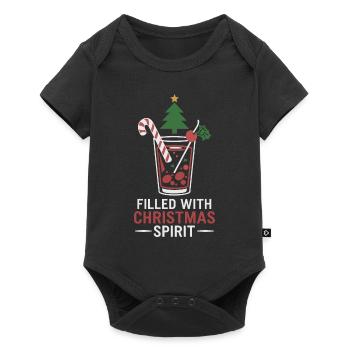 Filled with Christmas spirit drink - Baby Premium short-sleeve bodysuit - black - Front