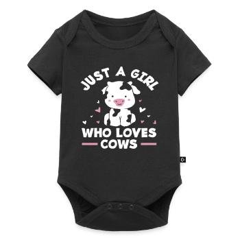 Just a girl who loves cows - Baby Premium short-sleeve bodysuit - black - Front