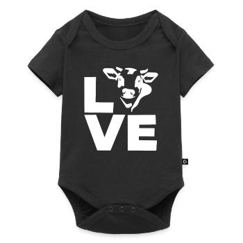 Love cow design for cow lovers - Baby Premium short-sleeve bodysuit - black - Front