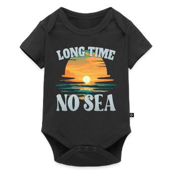 Long time no sea - lange Zeit kein Meer - Baby Premium short-sleeve bodysuit - black - Front