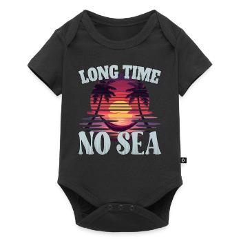 Long time no sea - lange Zeit kein Meer - Baby Premium short-sleeve bodysuit - black - Front