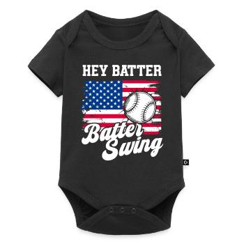 Baseball Sports Baseball Player Pitcher Catcher USA - Baby Premium short-sleeve bodysuit - black - Front