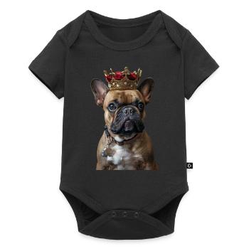 French Bulldog - Baby Premium short-sleeve bodysuit - black - Front